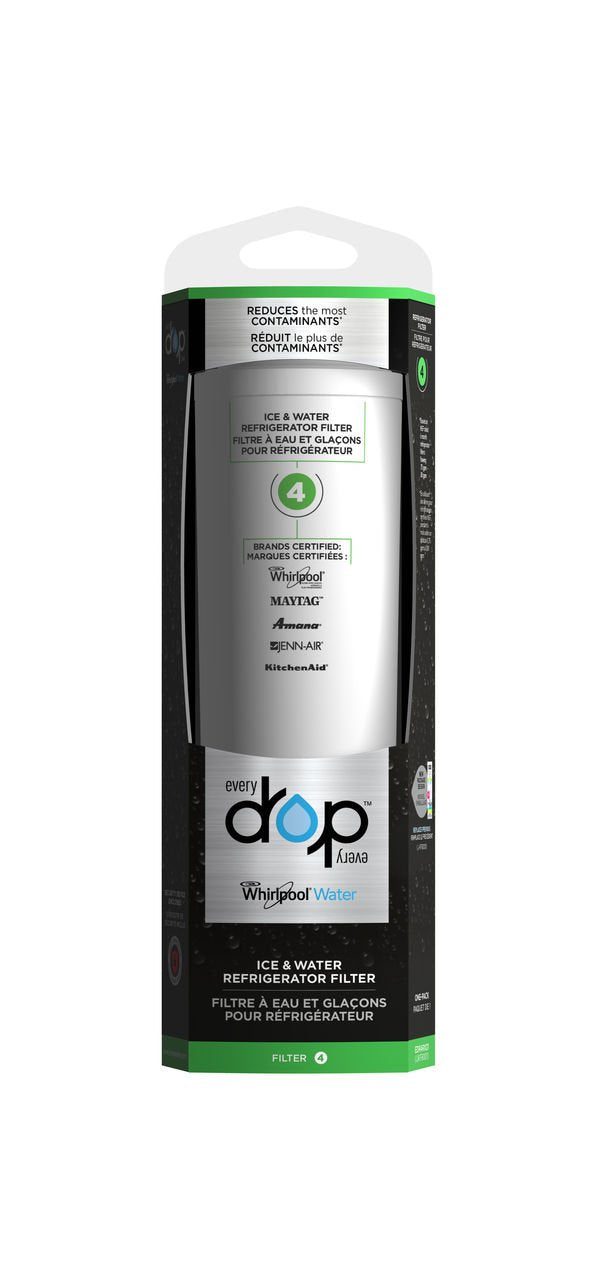 EveryDrop Premium Refrigerator Water Filter Replacement (EDR4RXD1B). The ONLY water filter approved for*: Maytag (UKF8001), Whirlpool, KitchenAid, Amana brand refrigerators. (4396395)