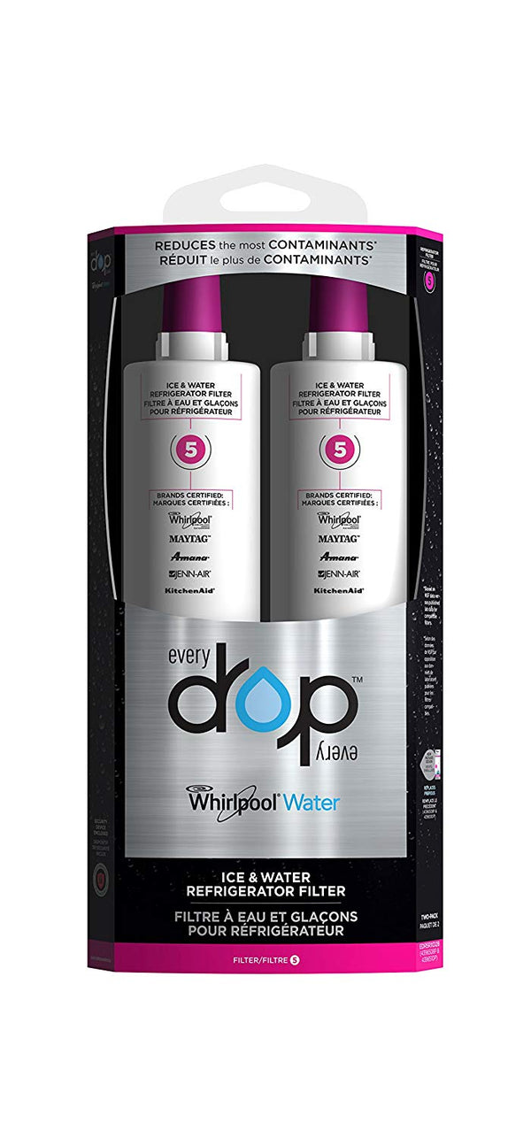 EveryDrop by Whirlpool Water, EDR5RXD2B Filter 5 Refrigerator Water Filter, (Pack of 2)